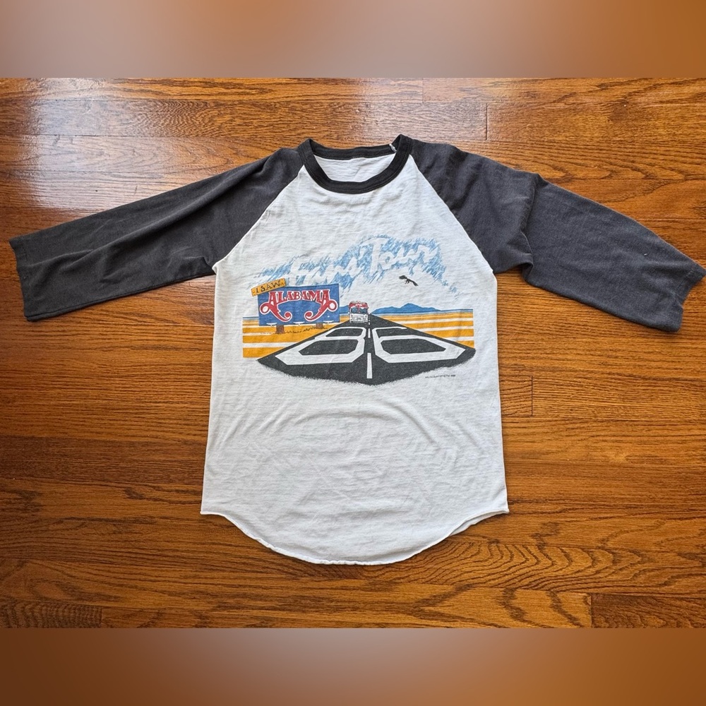 Vintage 80s Alabama Band Rock Concert Tour Raglan Small/Medium RARE Band T Shirt